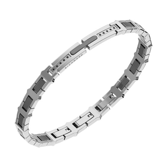 Bracciale John Richmond Uomo in Titanio 0.10 Ct JRCB08WB - JRCB08WB